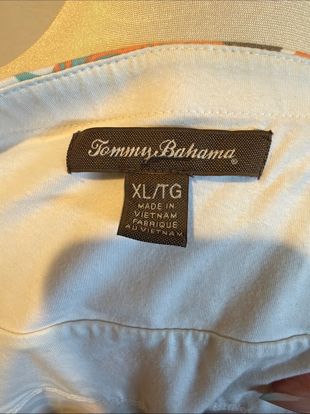 Tommy Bahama Teal & Orange Leaf-Print Halter Backless Dress - Picture 6 of 7